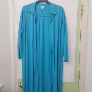 Ocean Blue Duster Cardigan Short Sleeve
